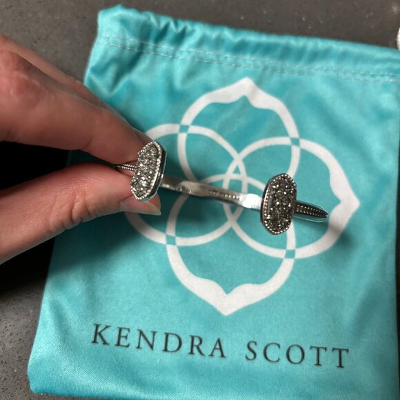 Kendra Scott Elton silver cuff bracelet in platinum drusy - Picture 3 of 3